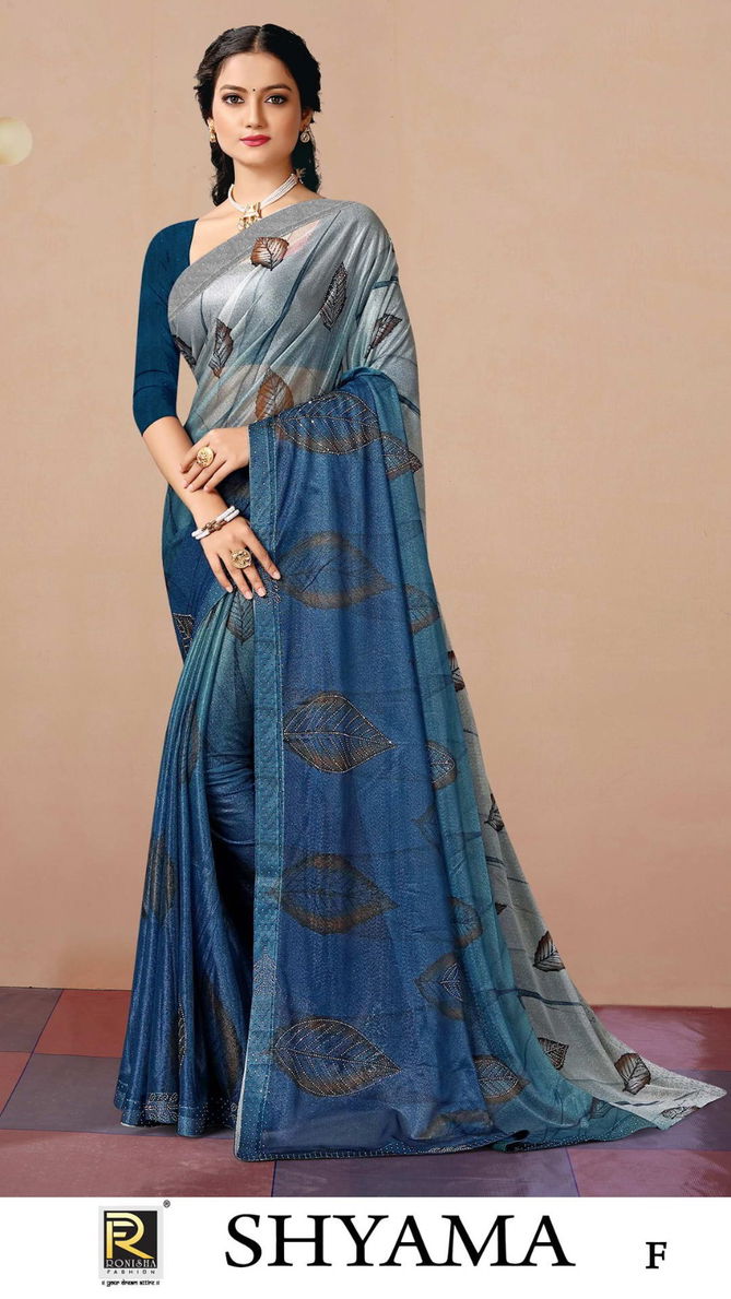 Ronisha Shyama Printed Party Wear Sarees Catalog
